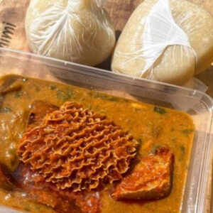 Eba and Ogbono Soup
